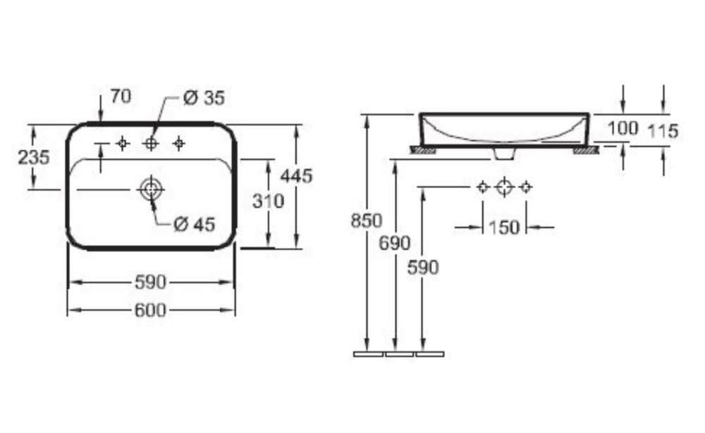 Umywalka nablatowa Villeroy&Boch Finion 414264R1