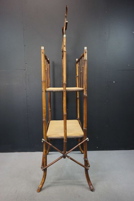 Bambusowa etażerka gazetnik przedwojenny bambus jak Thonet