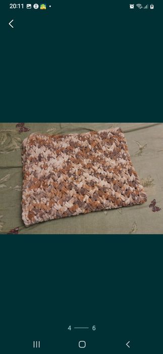 Плед для новорожденного.Плюшевый плед.Плед вязанный,ручной работы