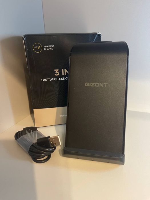 Бездротова зарядна станція 3 в 1 GIZONT 15W Fast Charge (для iPhone, Apple Watch, AirPods)
