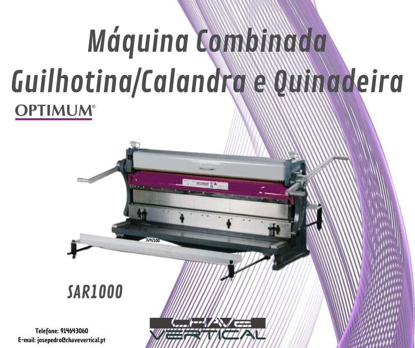 Máquina Combinada Guilhotina/Calandra e Quinadeira SAR1000  JR19
