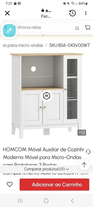 Móvel de arrumação de cozinha sem uso