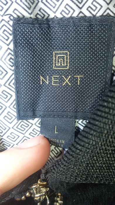 Футболка чорна замшева на блискавці бренду next.