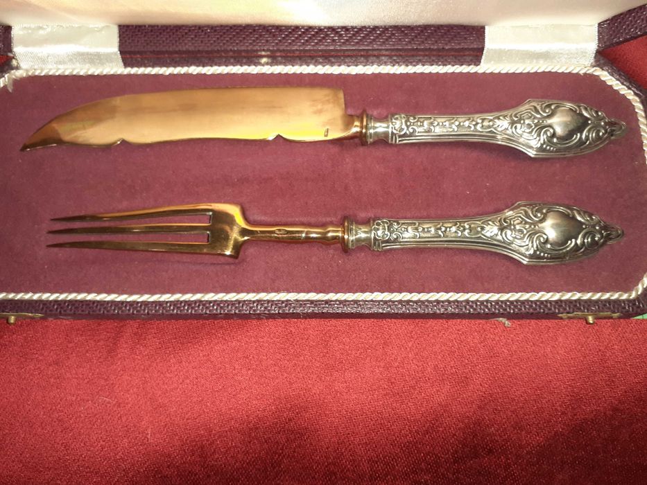 Talheres de Trinchar em Prata Muito Antiga