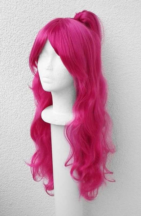 Pinkie Pie MLP różowa falowana peruka z kitką kitkami cosplay wig