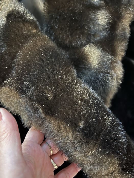 Оксамитова шуба халат під норку