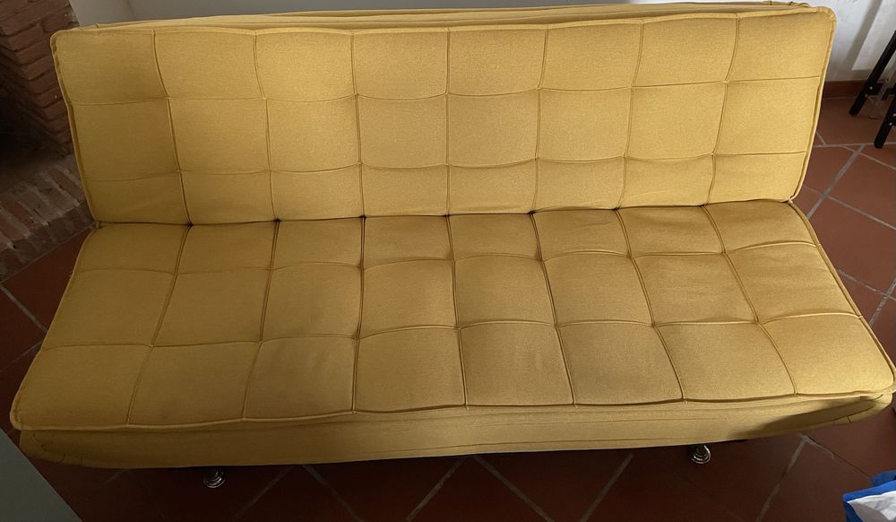 Sofá cama em tecido WILLEM cor amarelo - conforama
