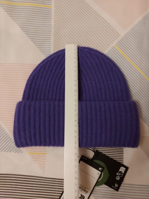 Czapka gruba zimowa Beanie 100% Kaszmir