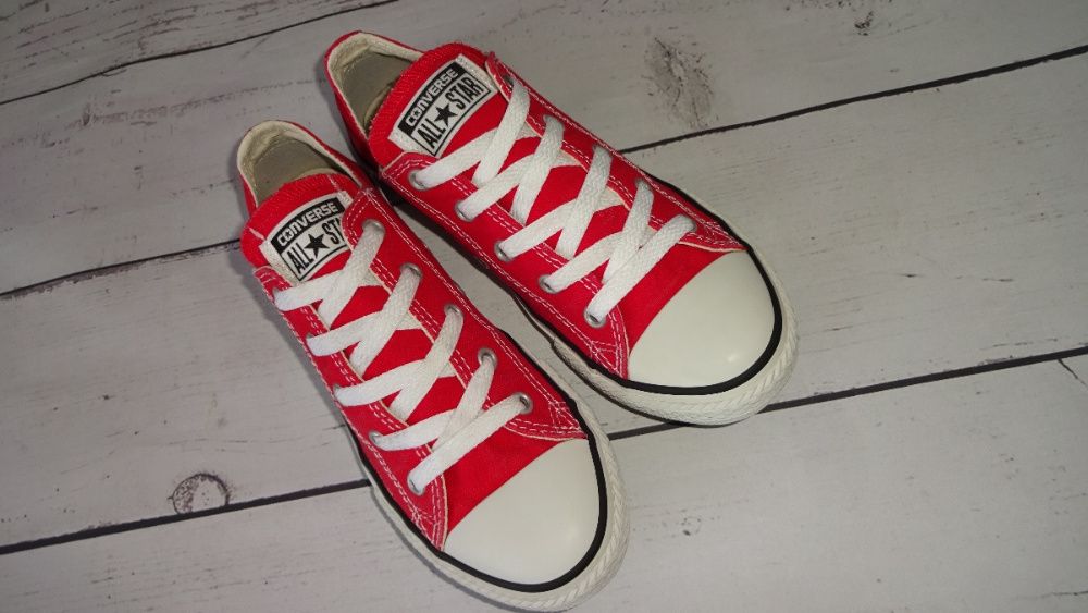 CONVERSE conversy CZERWONE NISKIE  r.34 wkł.21cm  SUPER STAN cudne