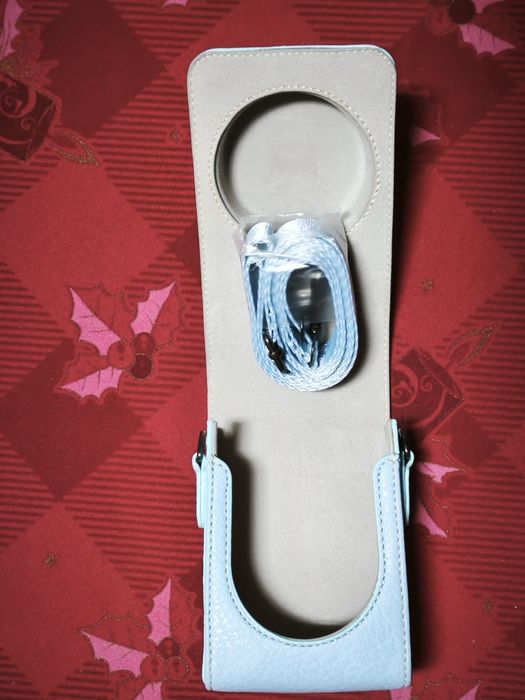 Capa bolsa couro sintético azul glaciar