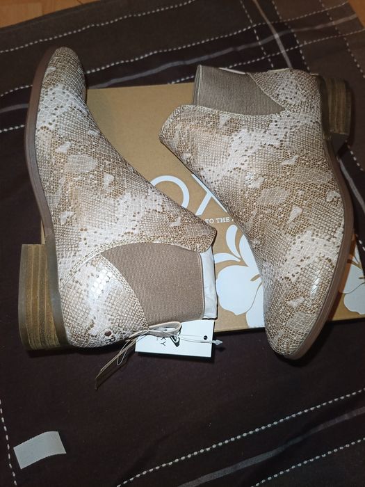 Wężowe Botki Roxy 38 wkładka 24,3 cm wsuwane
