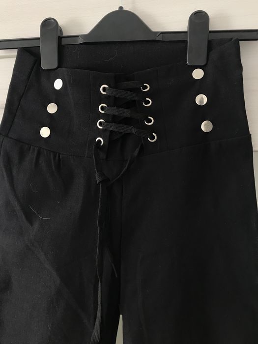 nowe czarne spodnie materialowe wysoki stan 36 38 s m