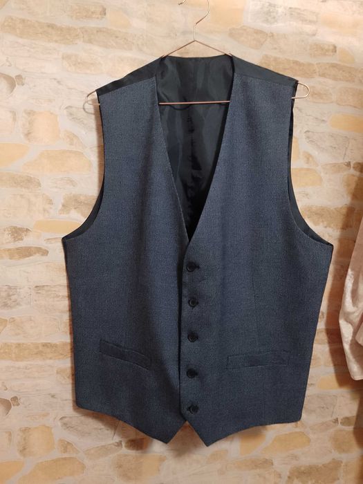 (2XL/3XL) MOSS/Granatowa kamizelka garniturowa z Londynu