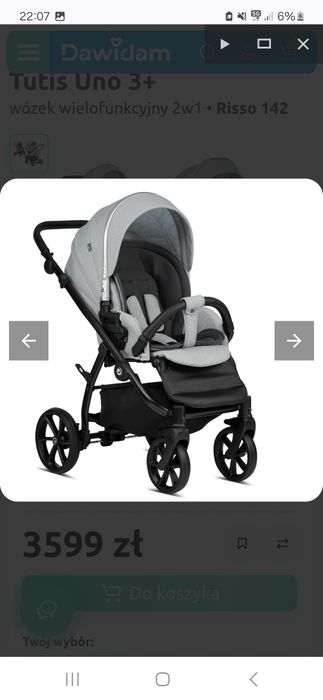 Wózek 2w1 Tutis Uno 3+, kolor Risso 142