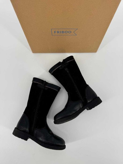 Friboo dziewczęce botki kozaki buty wysokie czarne eleganckie 27