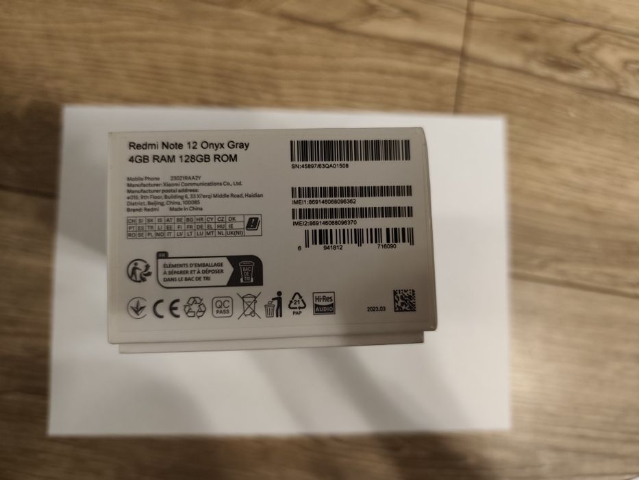 Redmi Note 12 | 4GB RAM / 128 GB ROM | Onyx Gray