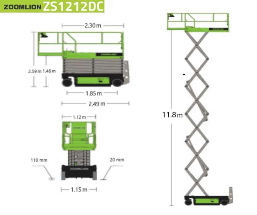 Podnośnik nożycowy 14m(wysokość robocza) platforma wynajem 577.922.709