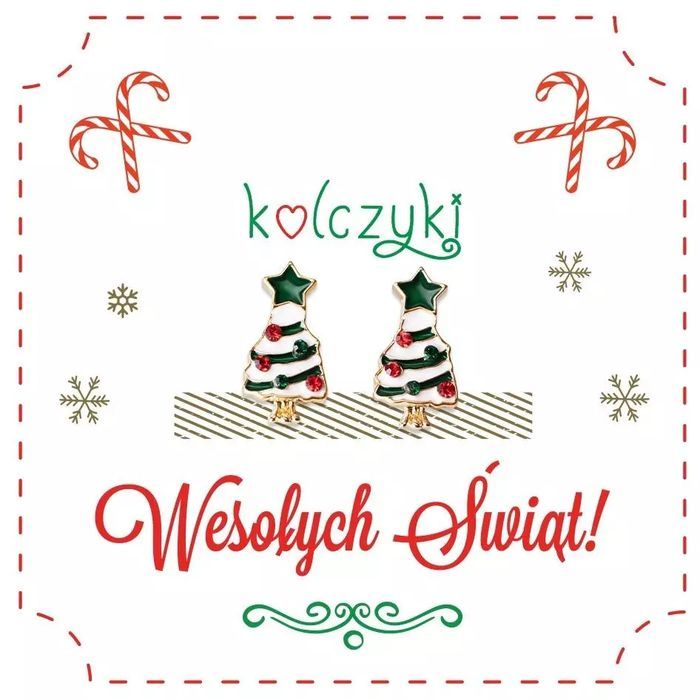 Kolczyki świąteczne na prezent Choinki. Be-Happy Gifts