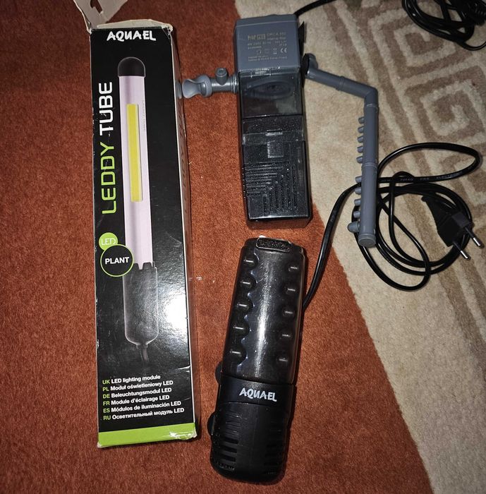 Ozdoby, filtry, oświetlenie, pokarm, chemia - zestaw akwariowy