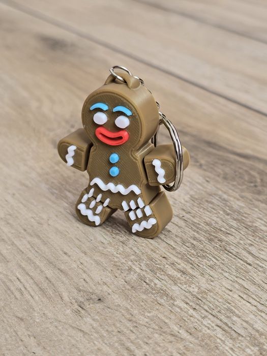Breloczek Piernikowy Ludzik 3d - Brelok Druk3d fidget Keychain