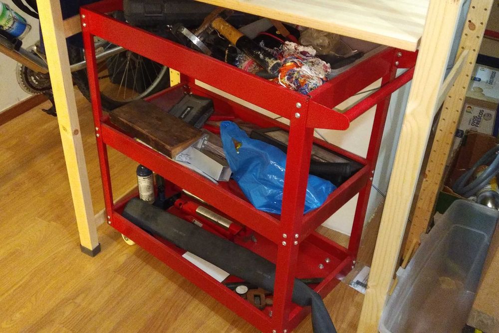 Carrinho ferramentas 3 prateleiras níveis trolley apoio oficina