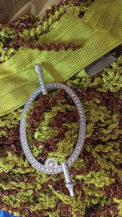 Заколка для штори з камінням стразами овал овальна прикраса на штору