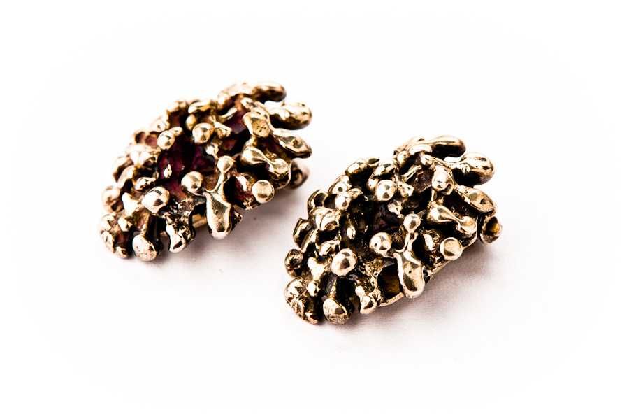 Poznańskie Srebrne Klipsy - 9,63g - PRL VINTAGE - RYTOSZTUKA - Kraków