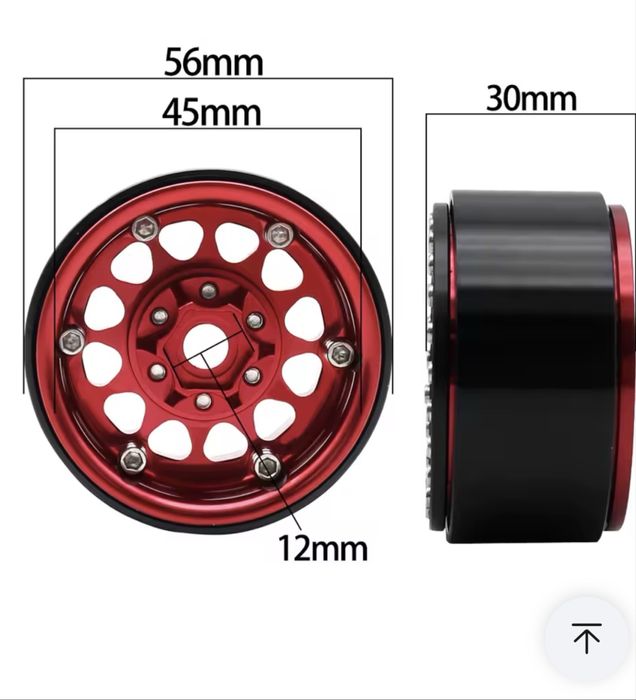 Felgi beadlock RC trial 1,9” hex 12mm