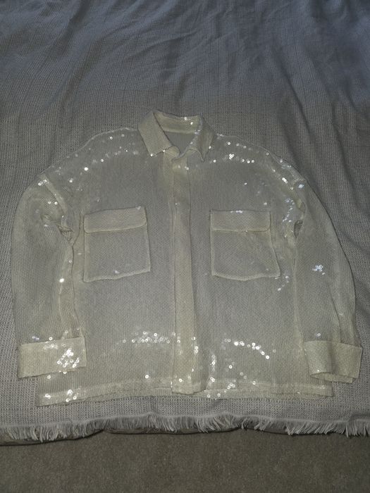 Біла рубашка кімоно з паєтками М,  Л,  XL