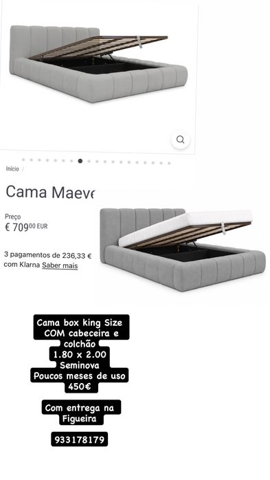 Cama box + cabeceira + colchão