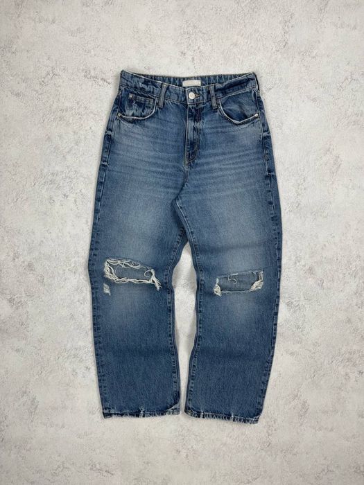 блакитні широкі баггі джинси River island blue baggy jeans