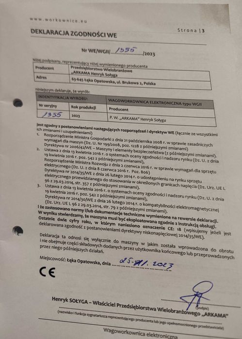 Workownica elektroniczna ARKAMA WG I I