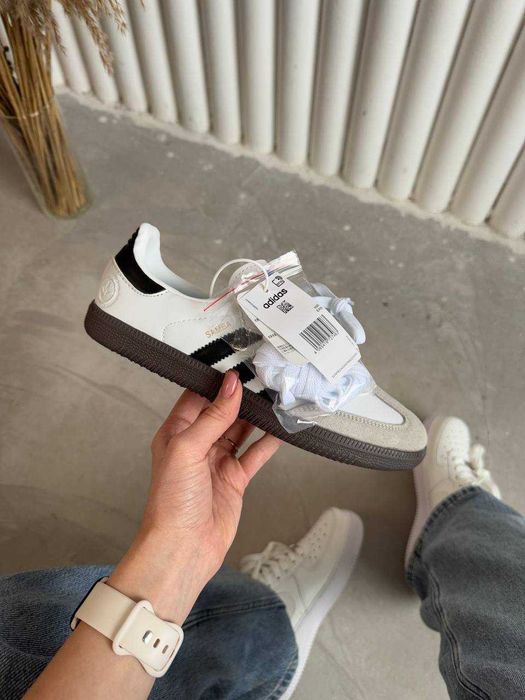 Кросівки Adidas Samba Vegan White Brown Gum premium