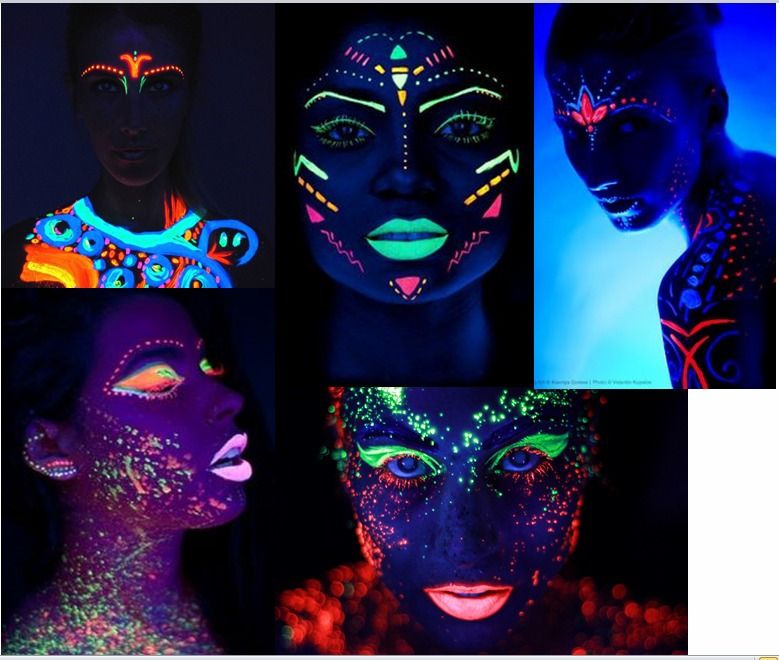 Kredki do twarzy ciała NEON UV buzi szminka 6szt