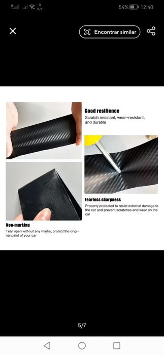 3 D fibra de carbono  5 metros x 10 cm