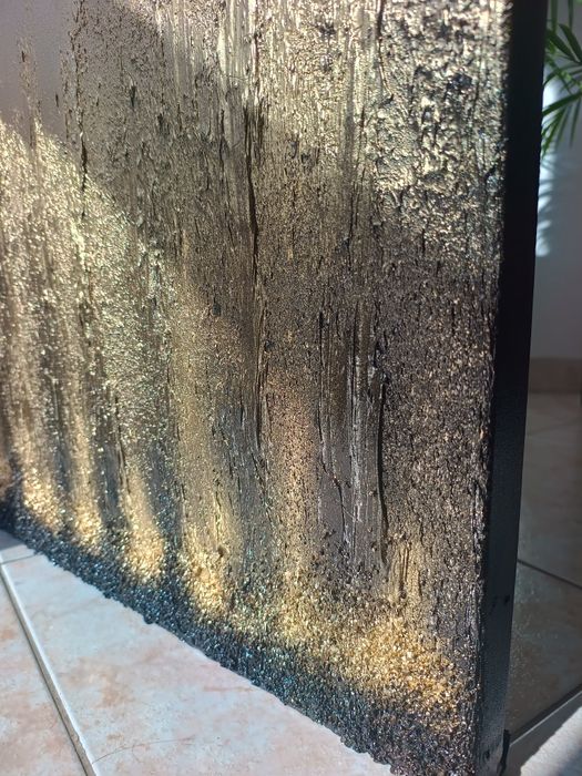 Quadro com textura pintado a mão 100×100