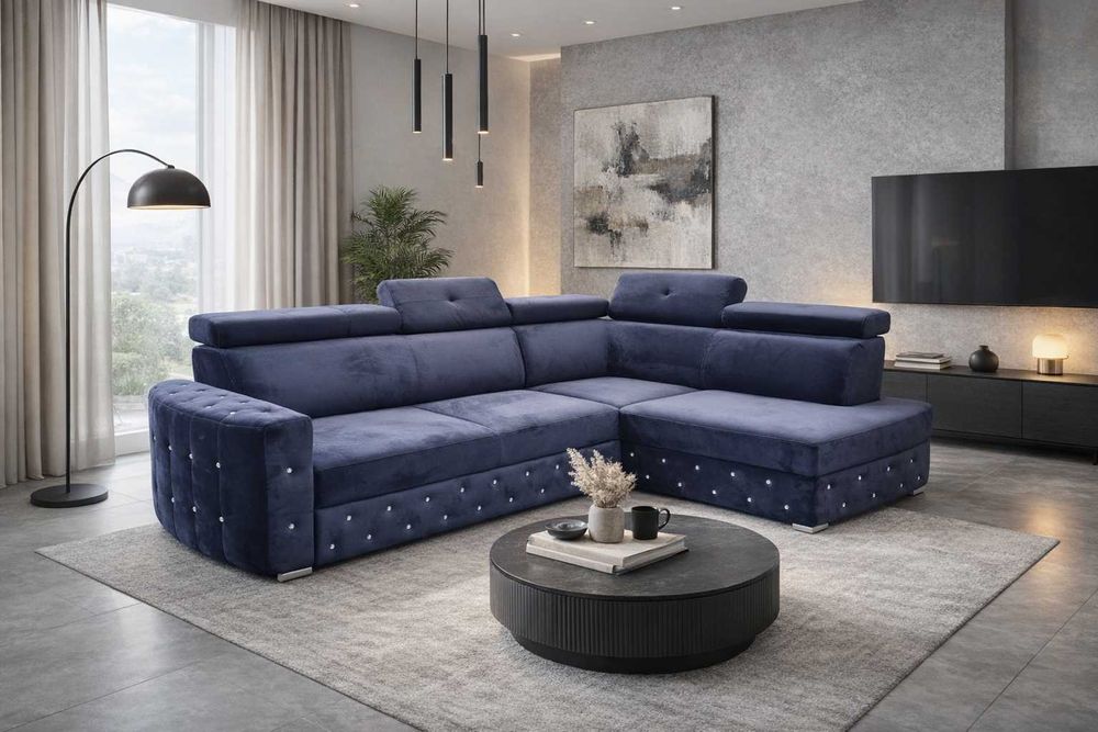 Narożnik NORTON Glamour duża pow. spania