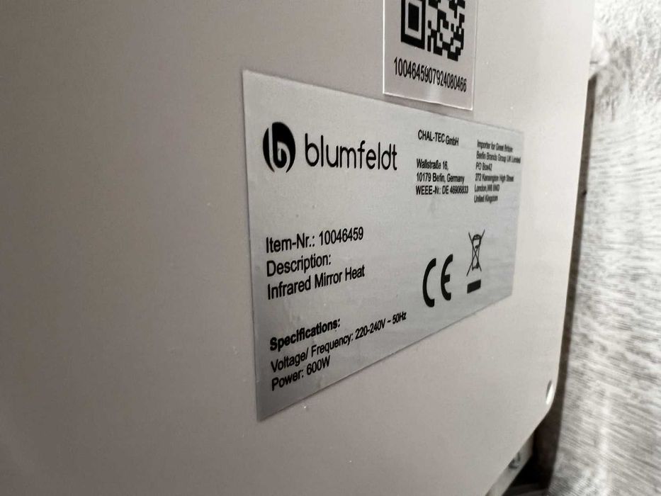 Зеркало смарт обігрівач підсвітка Blumfeldt Reflect Heat Smart Mirror