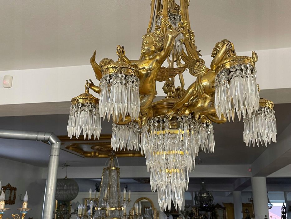 Żyrandol Pałacowy Wisząca Lampa 6 Aniołów