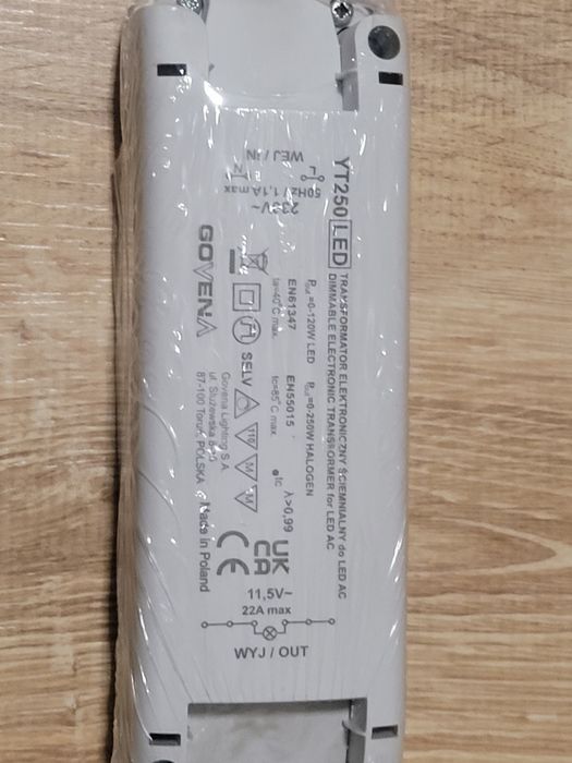 Transformator Elektroniczny Ściemnialny 20 szt  do Led AC Govena YT250