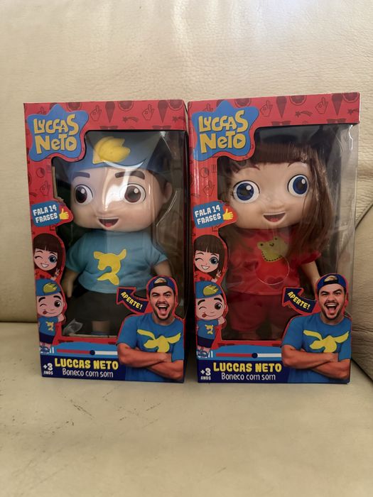 Bonecos luccas neto e giovanna