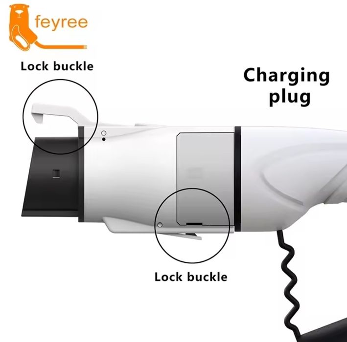 ЯКІСТЬ‼️Перехідник Type 2 - GBT 32A 7kW FEYREE з блокуванням EV Adapter адаптер для зарядки авто з Китаю надійний корпус