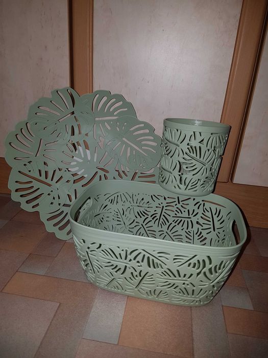 Ажурное блюдо, корзинка, стакан, подставка "листья пальмы"