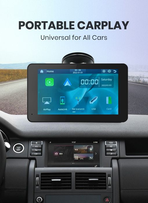 Rádio portátil 7 polegadas com CARPLAY e android auto NOVO
