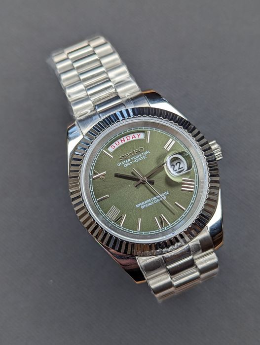 Seiko daydate mod 40mm zielona tarcza