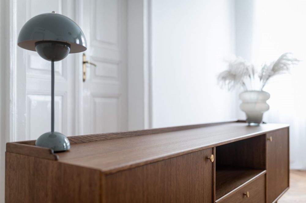 Sideboard Nørrebro drewniana komoda mid-century modern duńska vintage