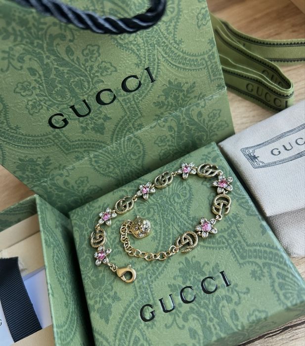 Piekna bransoletka Gucci w kwiatki
