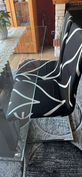 Mesa de vidro 90x160 cms c/4 cadeiras