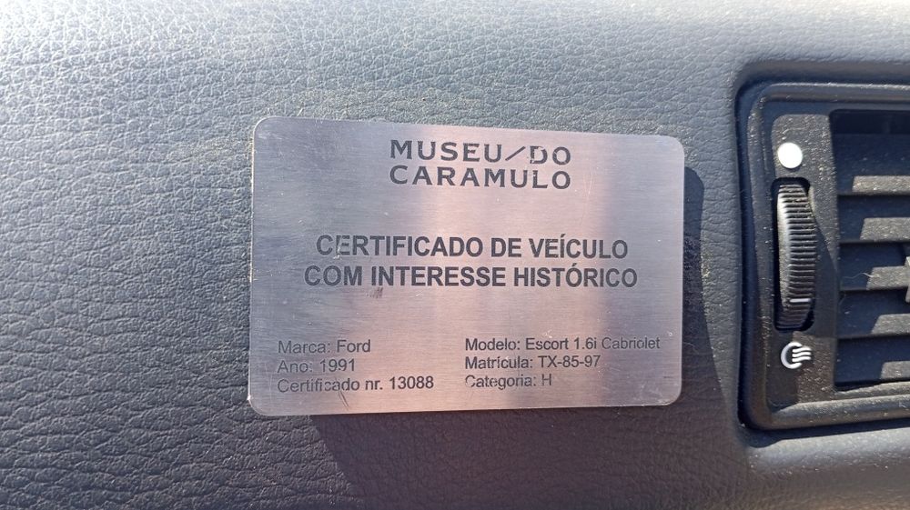 Escort Cabrio Mk5  Certificado pelo museu do Caramulo
