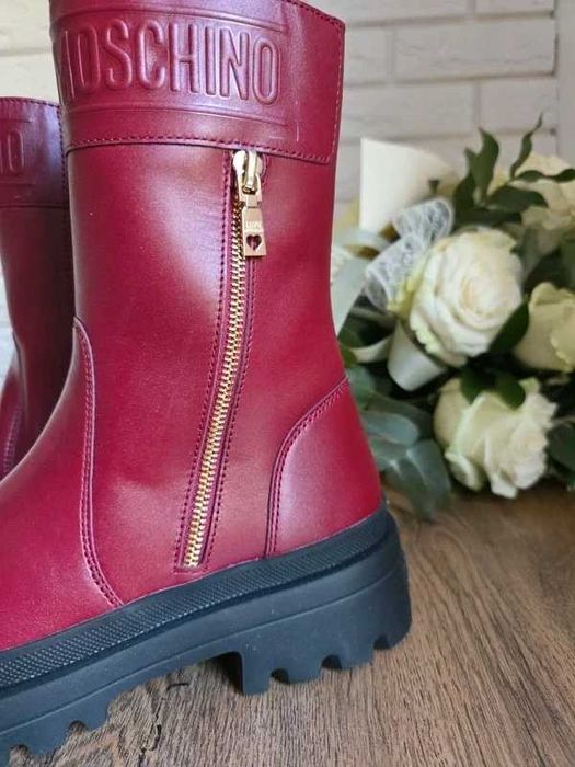 Nowe Botki Damskie 38 Skórzane Love Moschino Buty Damskie 38